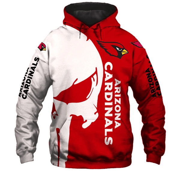 NFL Arizona Cardinals Skull Halloween 3D All Over Printed Hoodie 3D For ...