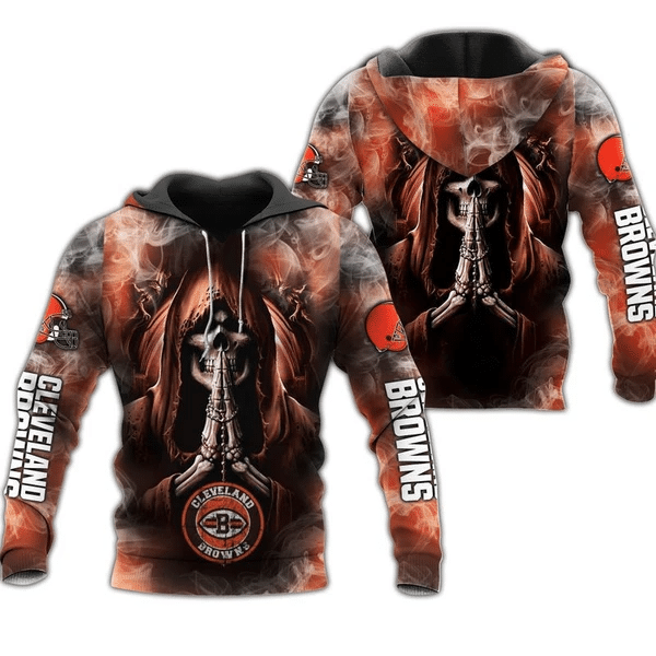 NFL Cleveland Browns Skull Halloween 3D All Over Printed Hoodie 3D For ...