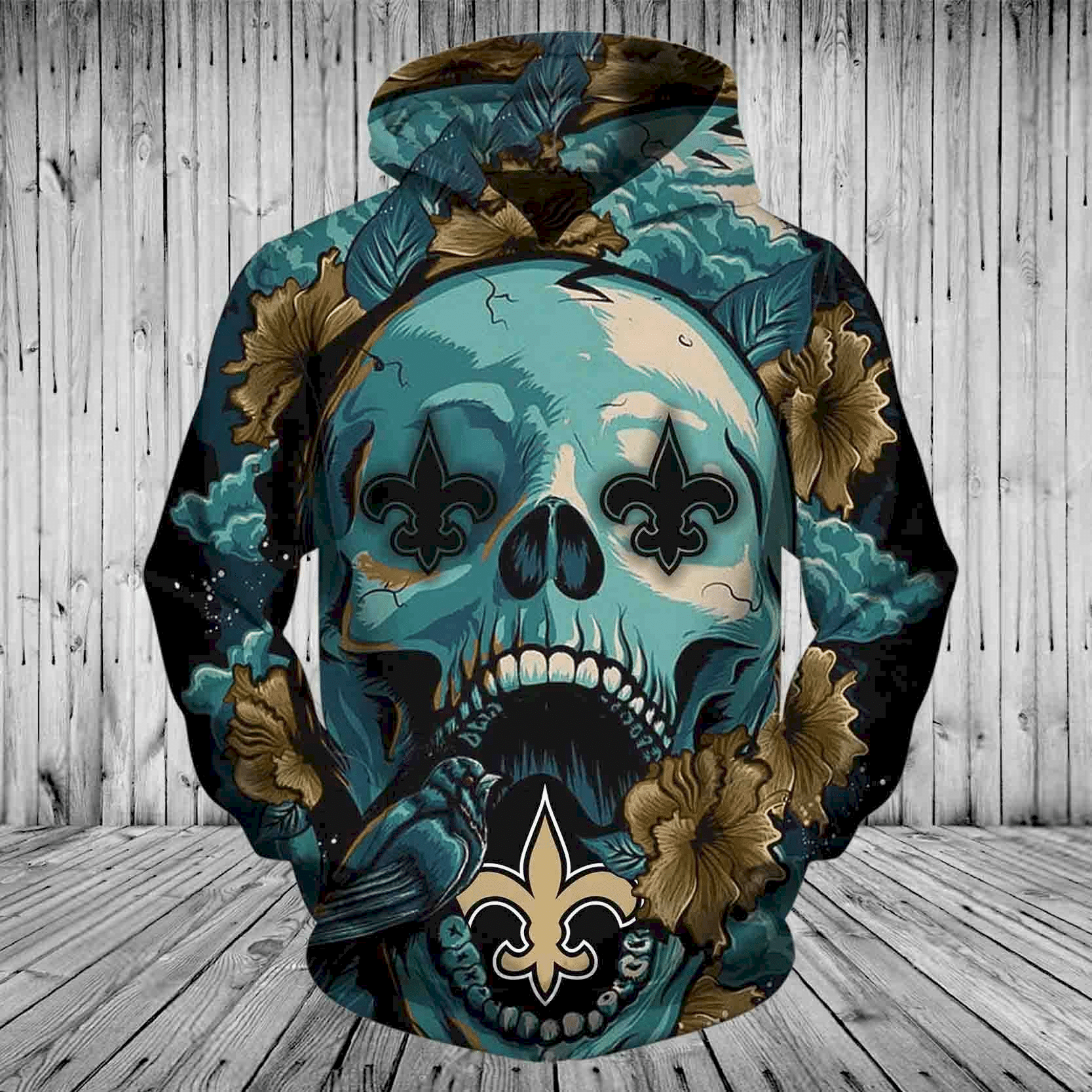 NFL New Orleans Saints Skull Halloween 3D All Over Printed Hoodie 3D ...