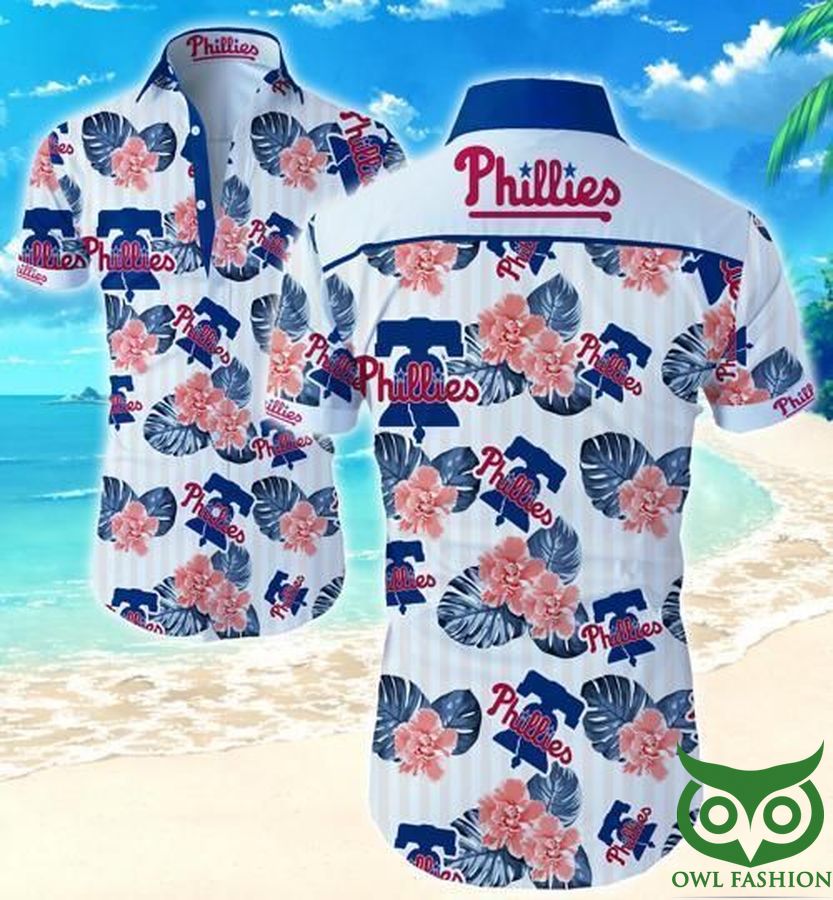 Philadelphia Phillies Floral Dark Blue and Pink Hawaiian Shirt – Meteew