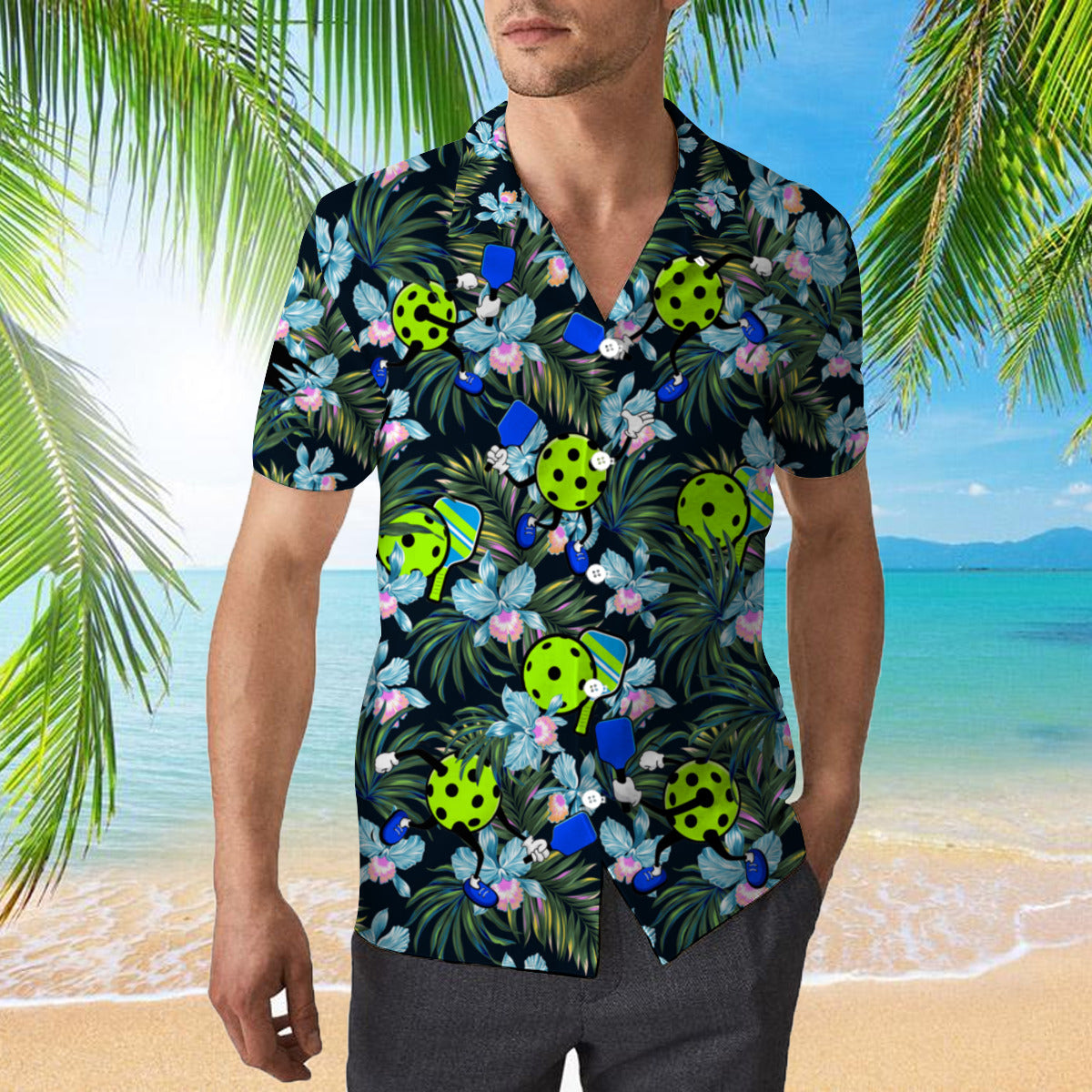 Pickleball And Leaves Pattern Hawaiian Shirt For Men & Women WT8056 ...
