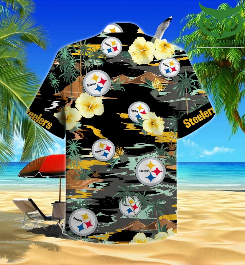 Pittsburgh Steelers Sea palm Flower Hawaiian shirt - Meteew