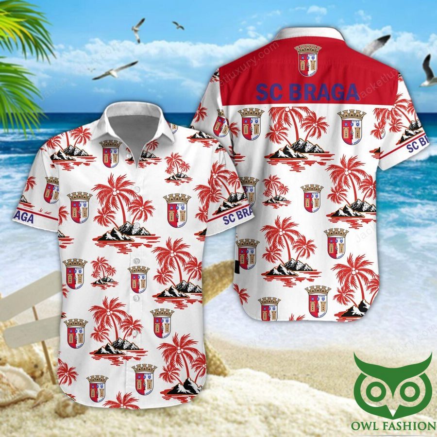SC Braga Red Island Hawaiian Shirt - Meteew