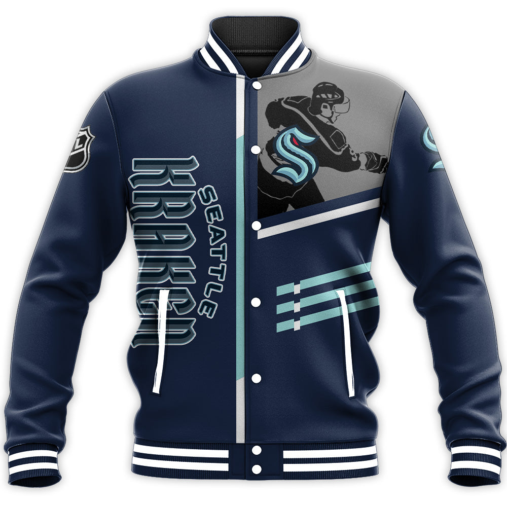 Seattle Kraken Baseball Jacket Personalized Hockey For Fan- NHL - Meteew