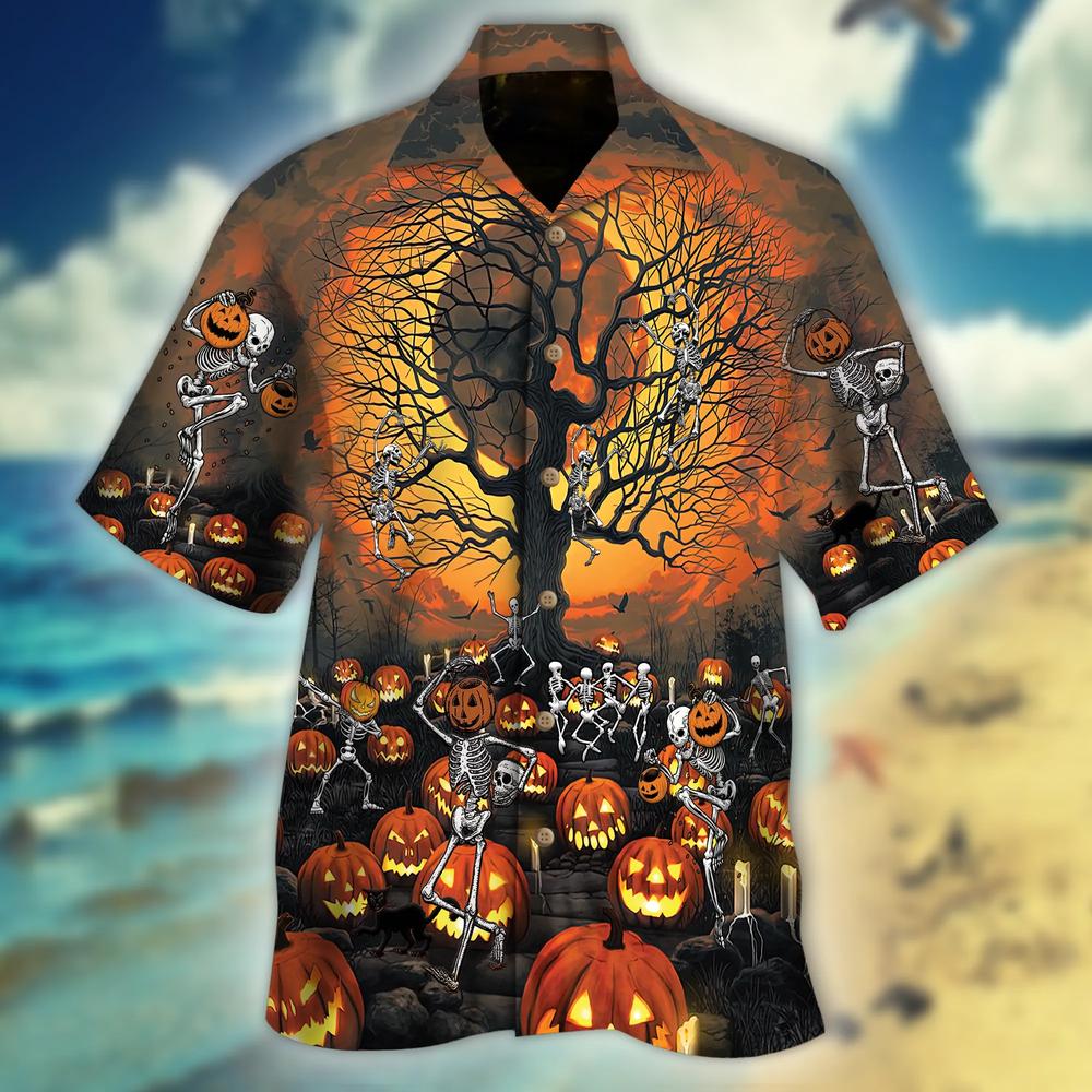 Skull Halloween Hawaiian Shirt, Skull Lover Hawaiian Shirt For Men ...