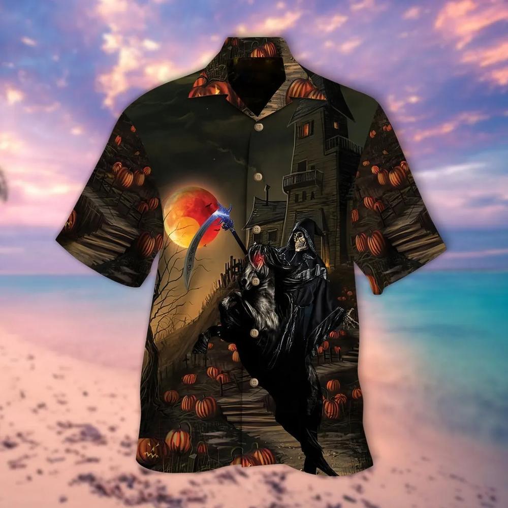 Skull Horseman Halloween Hawaiian Shirt, Horse Hawaiian Shirt For Men ...