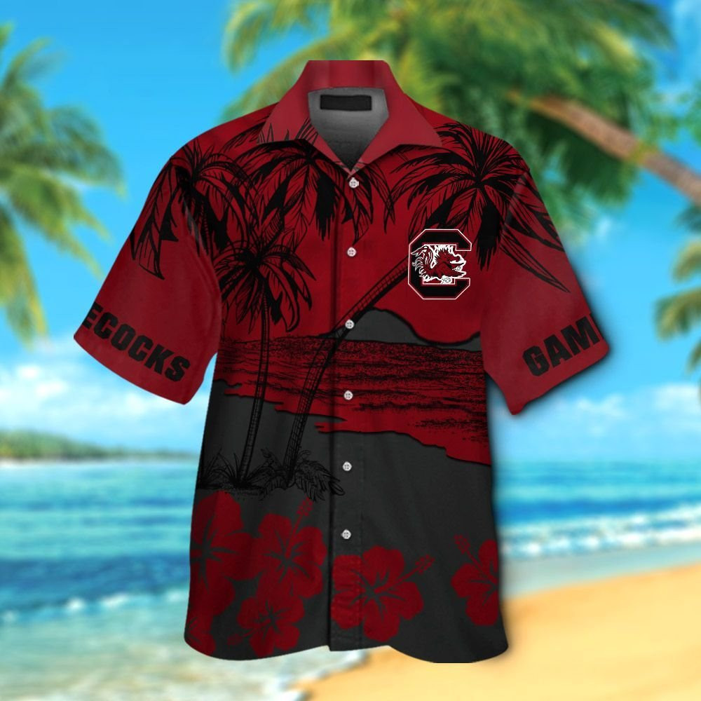 South Carolina Gamecocks Short Sleeve Button Up Tropical Aloha Hawaiian ...