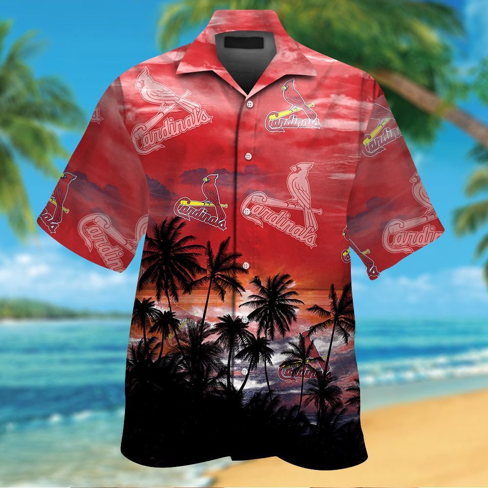 St Louis Cardinals Short Sleeve Button Up Tropical Aloha Hawaiian ...