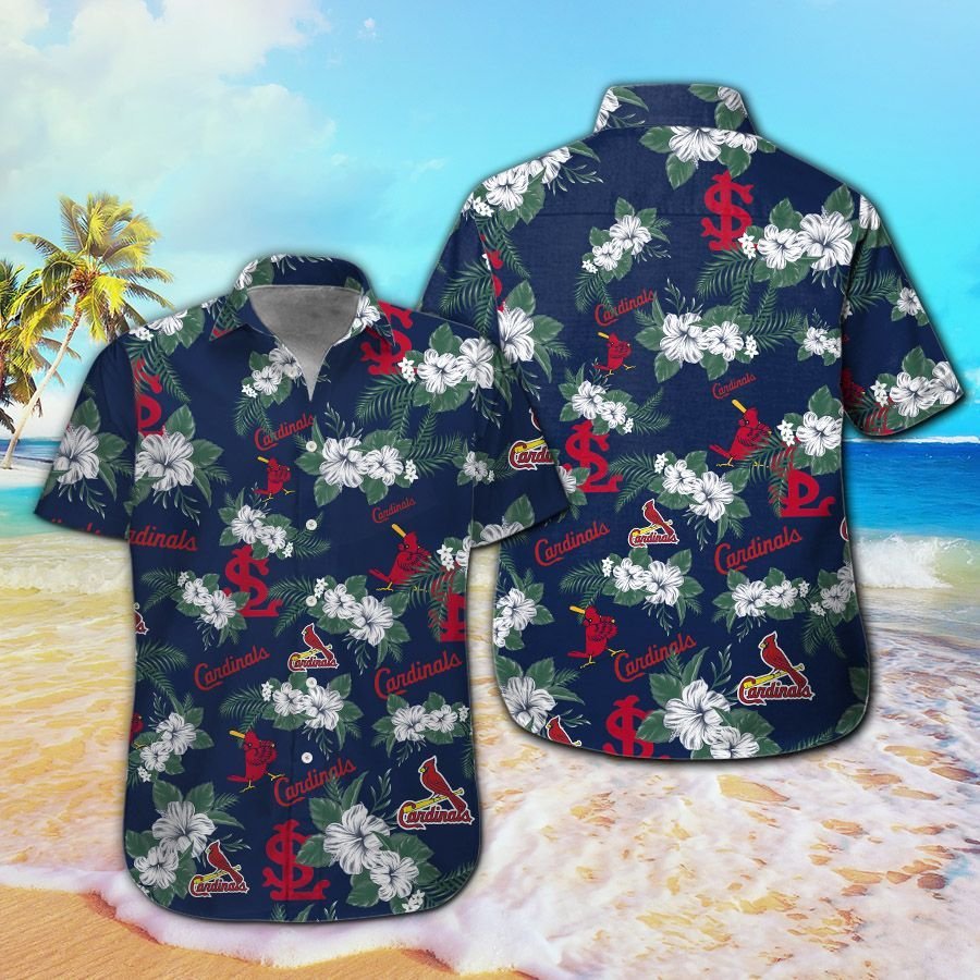 St Louis Cardinals Short Sleeve Button Up Tropical Aloha Hawaiian ...