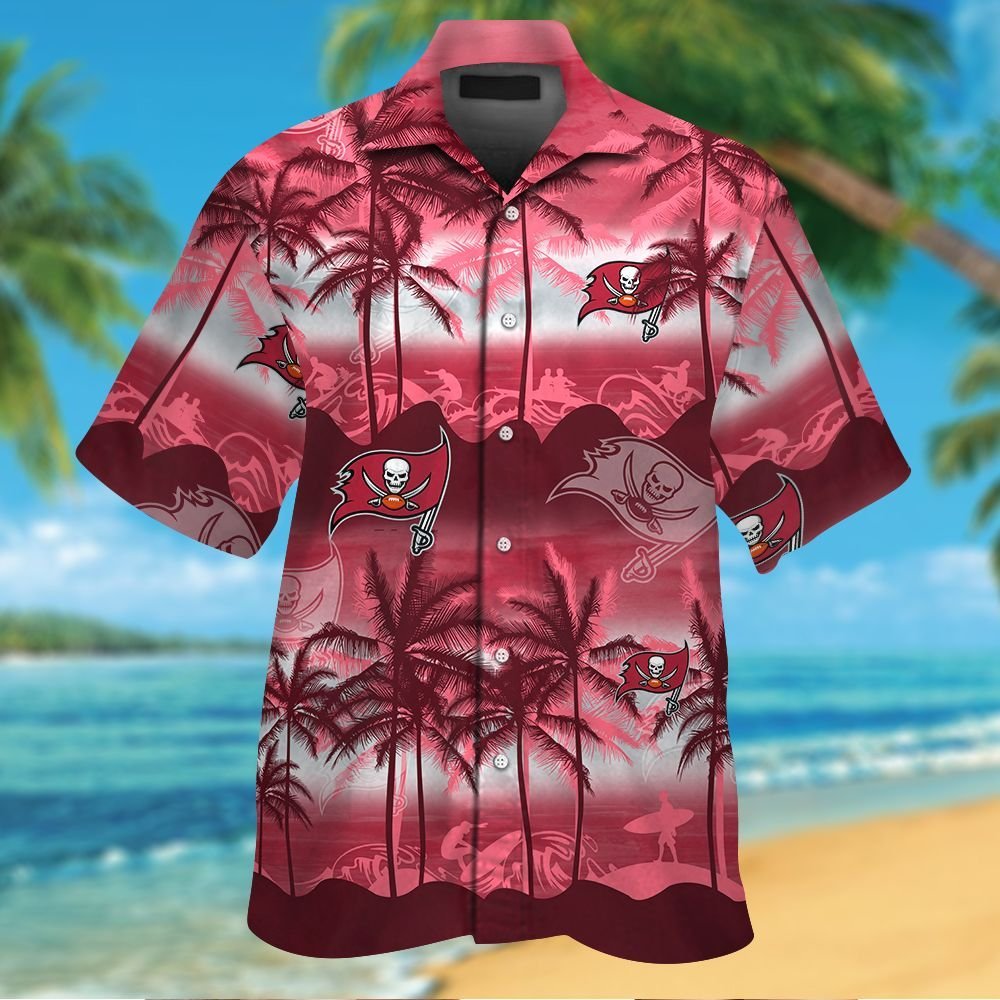 Tampa Bay Buccaneers Short Sleeve Button Up Tropical Aloha Hawaiian ...