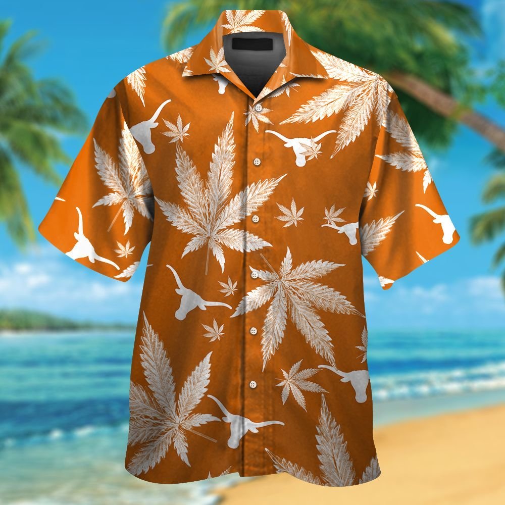 Texas Longhorns Short Sleeve Button Up Tropical Aloha Hawaiian Shirts ...
