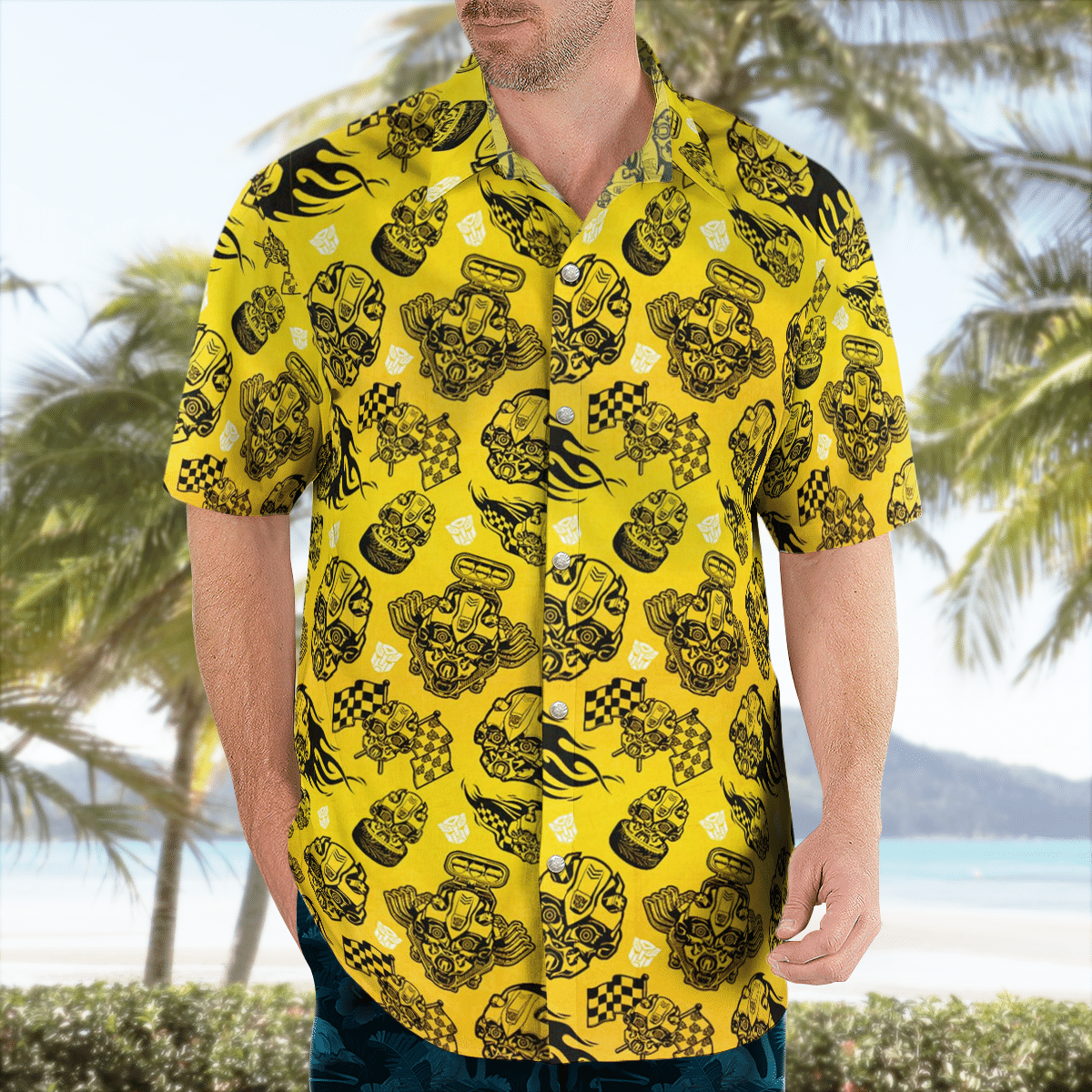 Transformers Bumblebee pattern Hawaiian Shirt Summer Shirt MTE2022 – Meteew