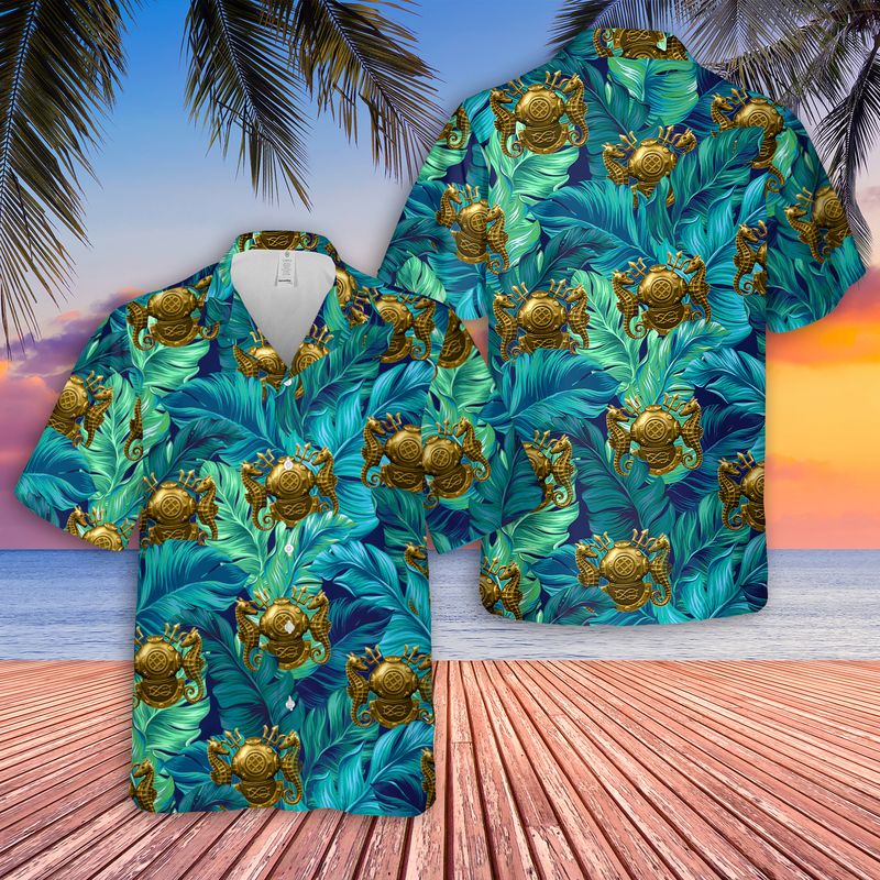 US Navy Diving Officer Hawaiian Shirt and short – Meteew