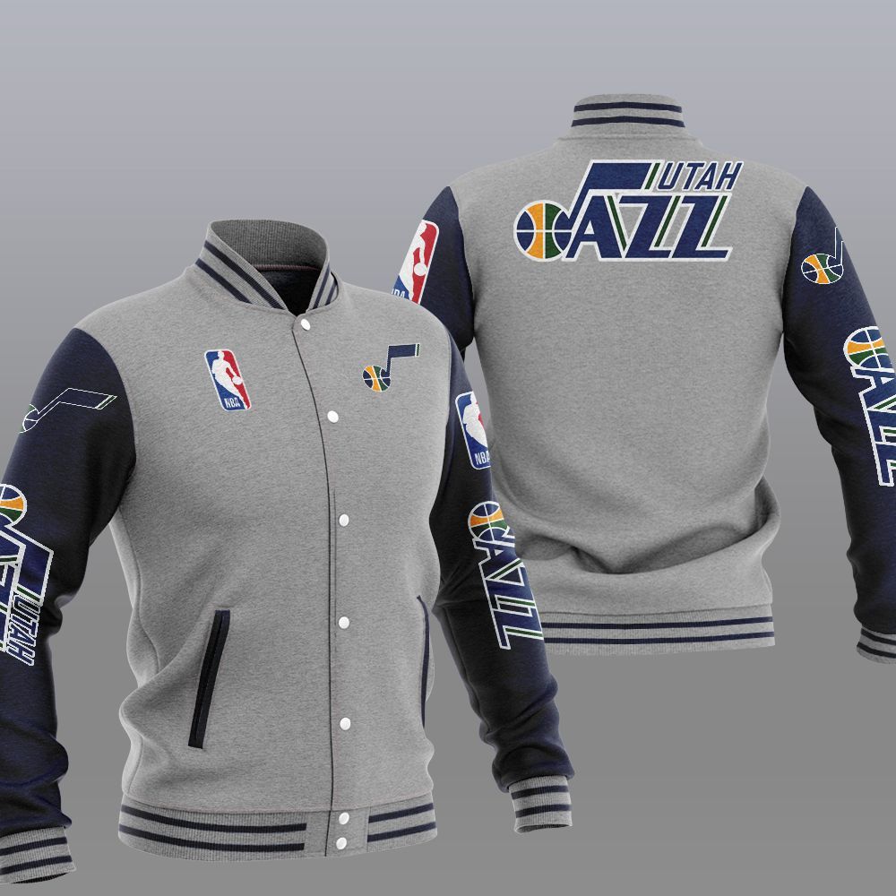 Utah Jazz 2DE2906 NBA Hooded Varsity Jacket Fleece Jacket - Meteew