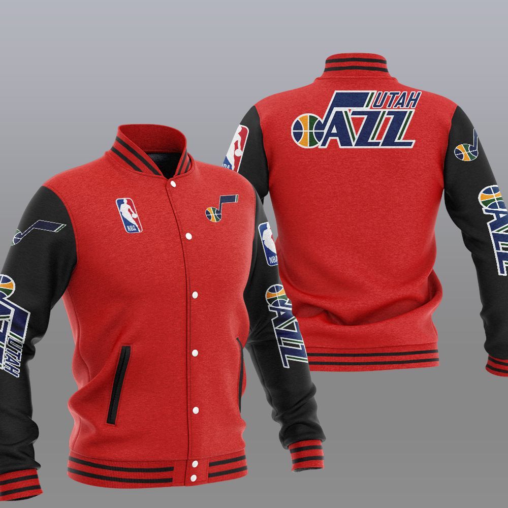 Utah Jazz 2DE2906 NBA Hooded Varsity Jacket Fleece Jacket - Meteew