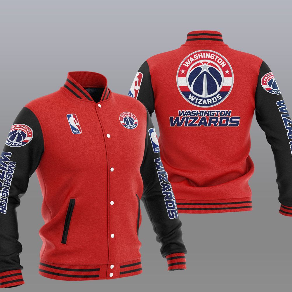 Washington Wizards 2DE3006 NBA Hooded Varsity Jacket Fleece Jacket - Meteew