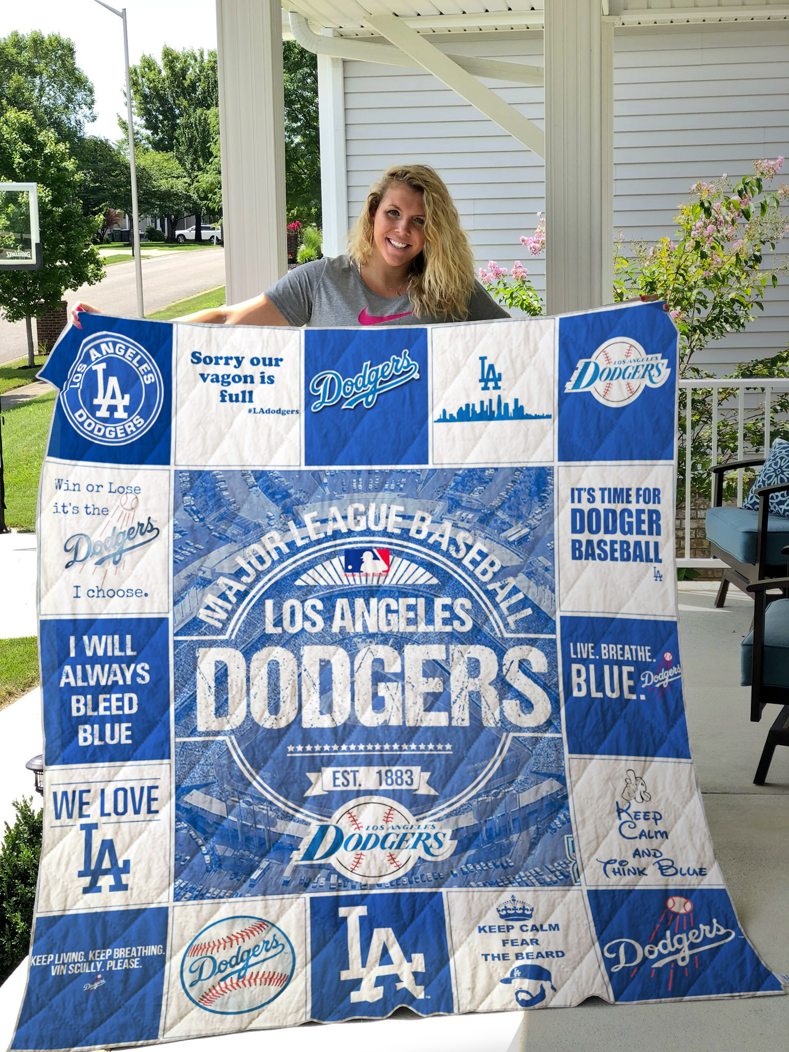 Buy Mlb Los Angeles Dodgers Quilt Blanket & Quilt Bedding Set Meteew