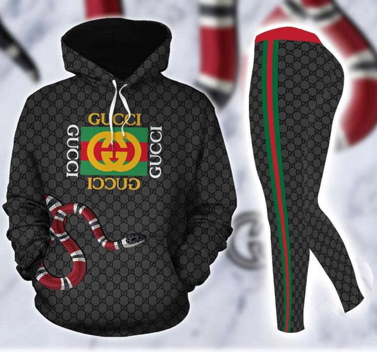 King Snake Gucci 3D Full Print Hoodie And Leggings Set 298 Hcst - Meteew