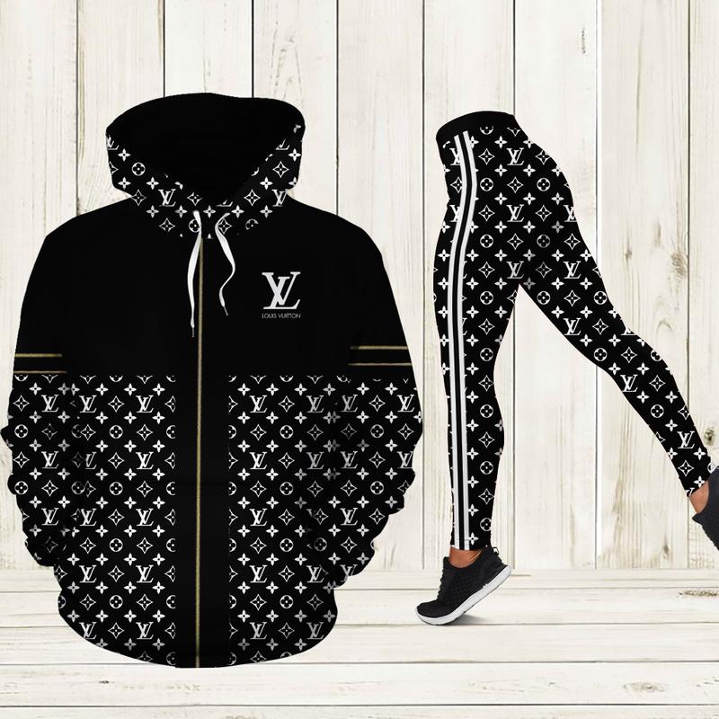 Louis Vuitton Black Hoodie Leggings Luxury Brand Lv Clothing Clothes ...