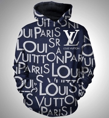 Louis Vuitton Blue Unisex Hoodie For Men Women Luxury Brand Lv Clothing ...