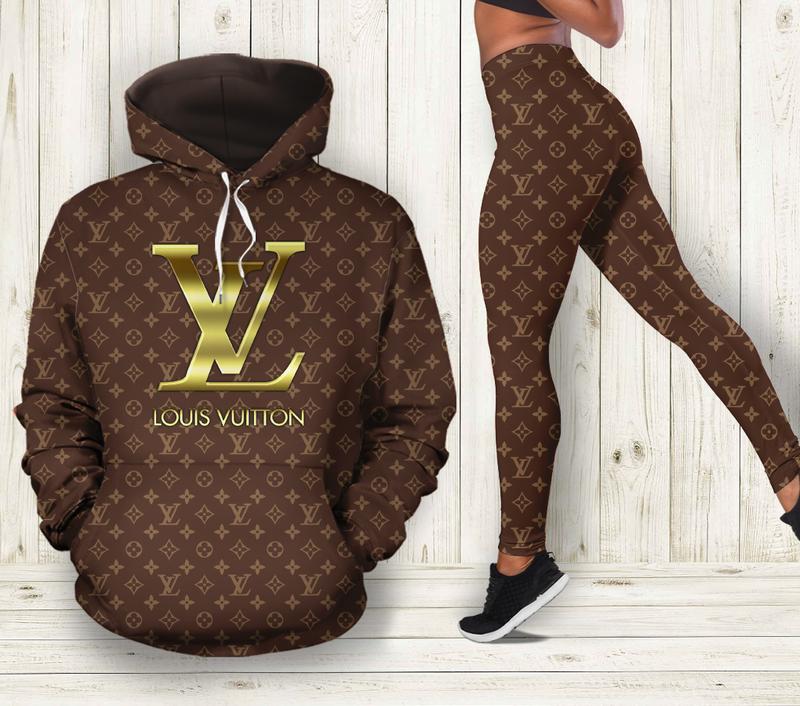 Louis Vuitton Brown Hoodie Leggings Luxury Brand Lv Clothing Clothes ...
