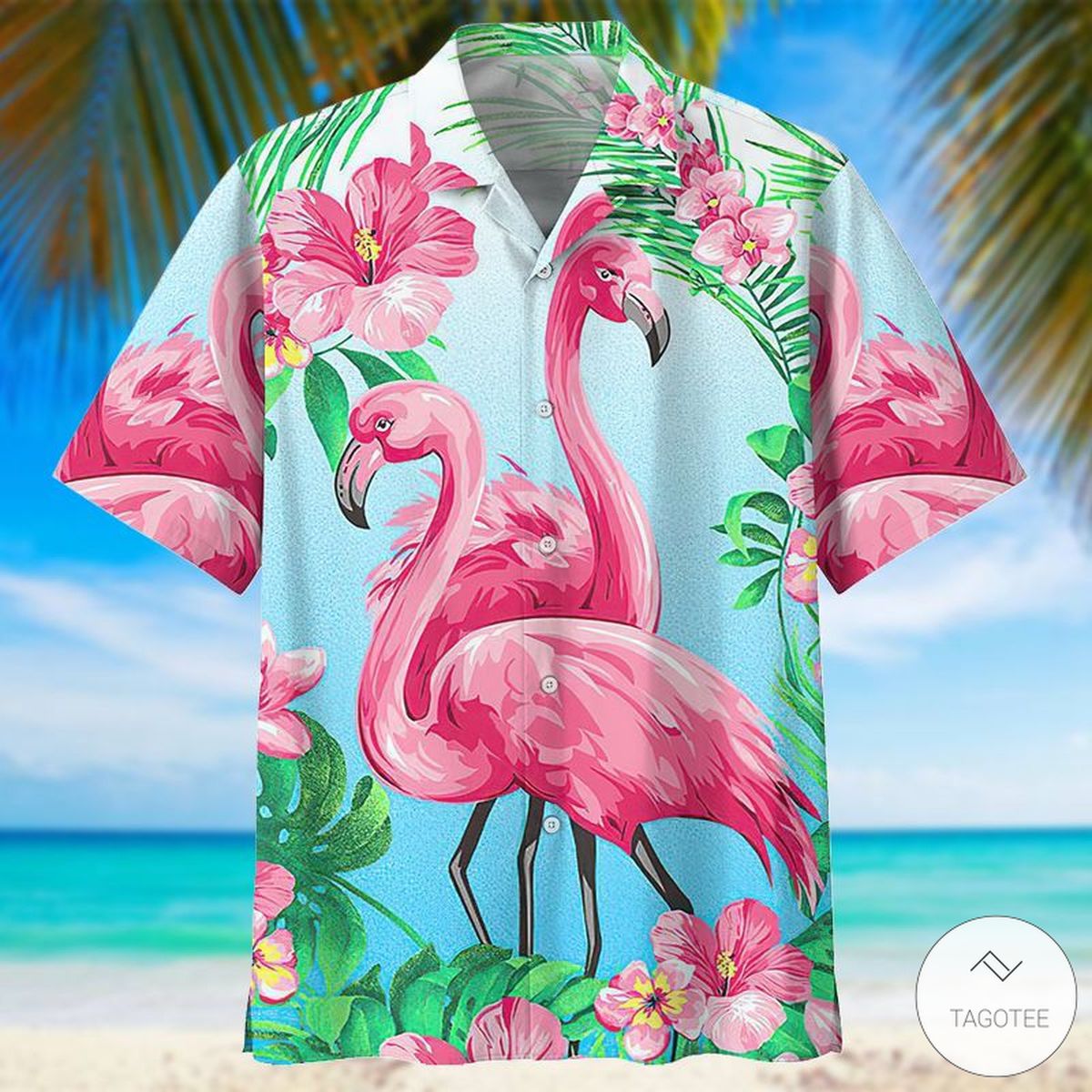 Buy Flamingo Hawaiian Shirt, Beach Short – Meteew