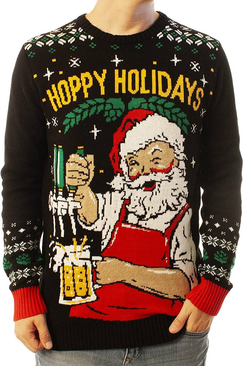 Buy Funny Santa Hoppy Holidays Black Ugly Sweater - Meteew Store - Meteew