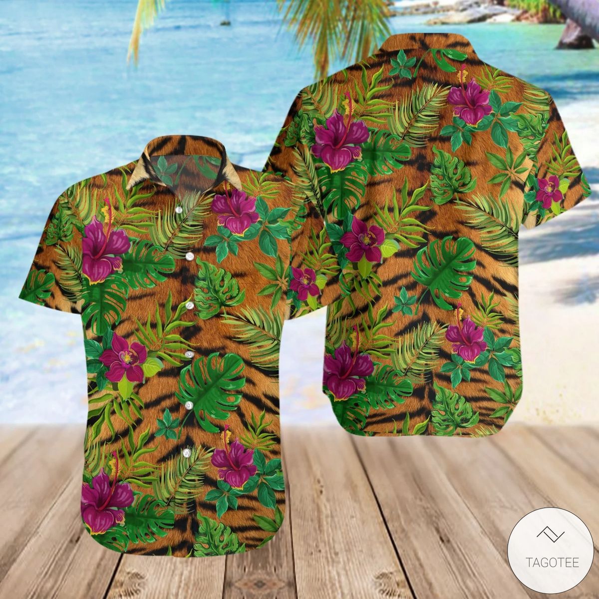 Buy Tropical Striped Tiger Hawaiian Shirt – Meteew