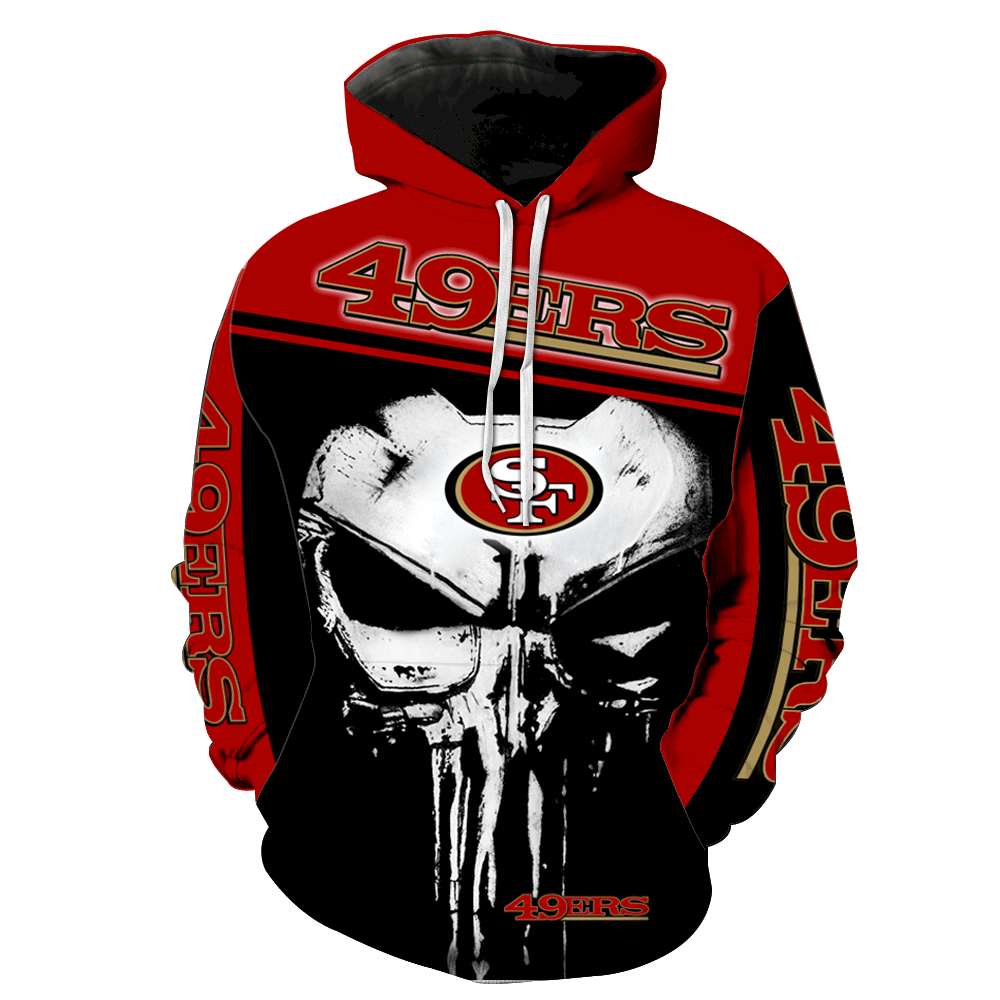 Buy NFL San Francisco 49ers Punisher Skull 3D All Over Printed Hoodie ...