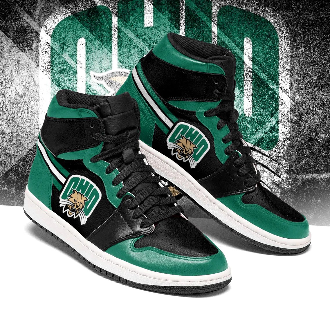 Buy Ohio Bobcats NCAA AJ1 Sneakers Shoes T2910-V01-99 - Meteew