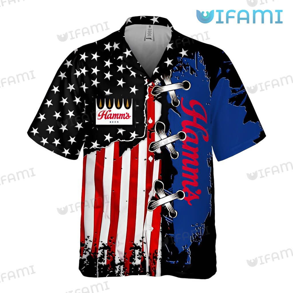 Buy Hamm's Beer Hawaiian Shirt - US Flag | Personalized Gifts for Beer ...