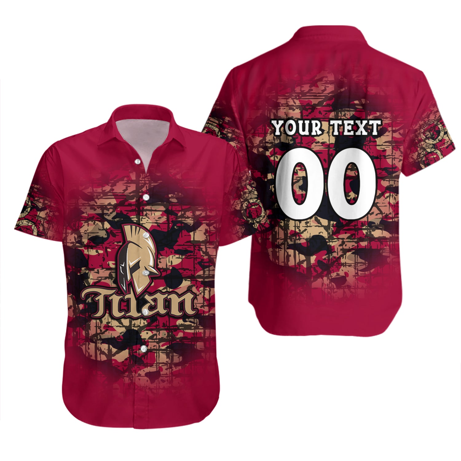 Acadie-Bathurst Titan Hawaiian Shirt Set Camouflage Vintage - CA HOCKEY 2