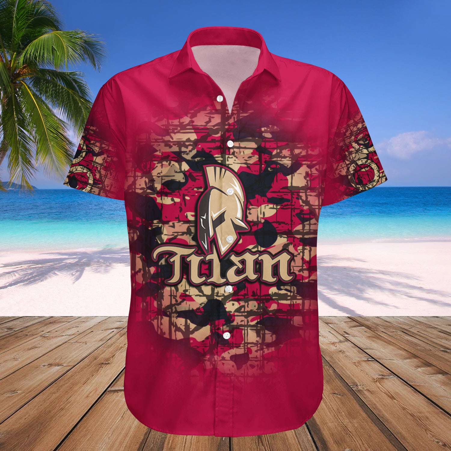 Acadie-Bathurst Titan Hawaiian Shirt Set Camouflage Vintage - CA HOCKEY 1