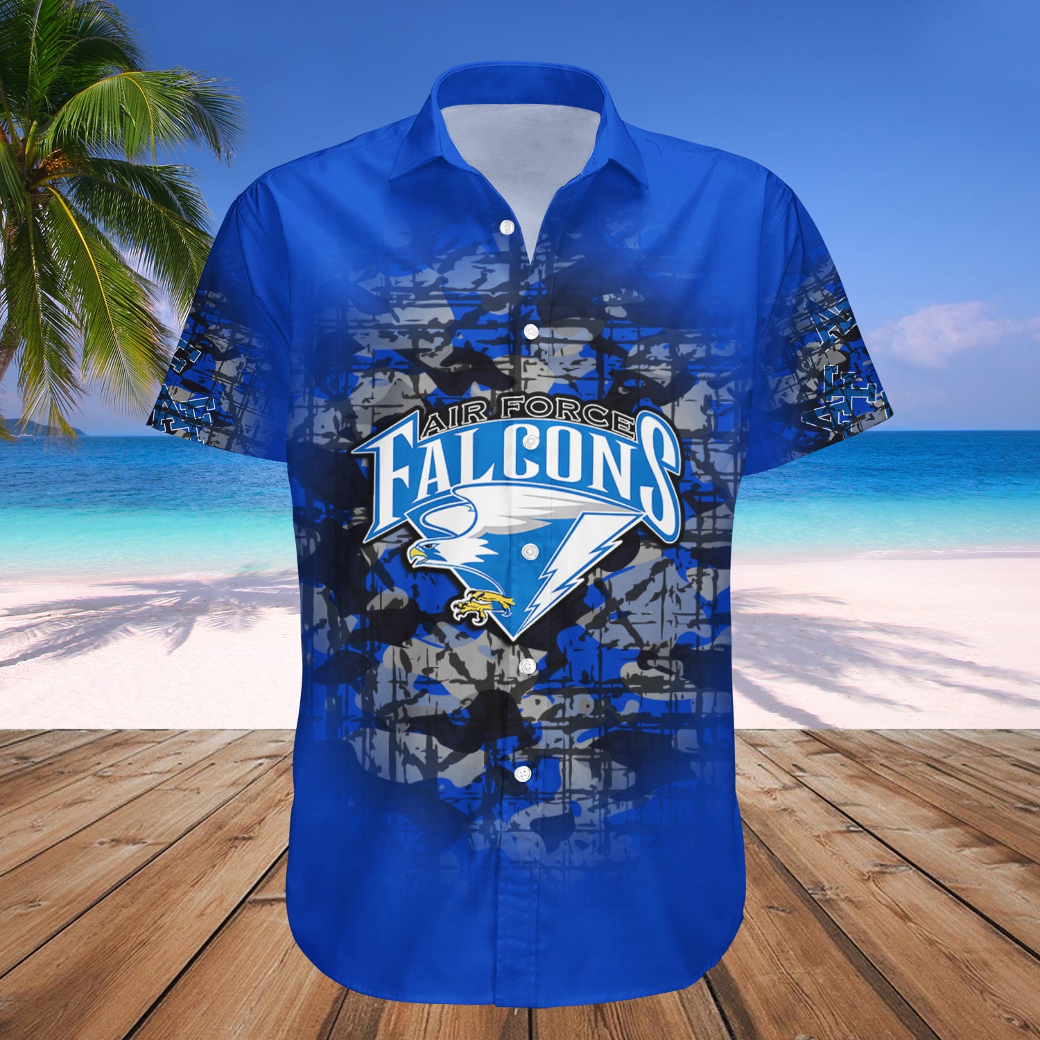 Air Force Falcons Hawaiian Shirt Set Camouflage Vintage 1