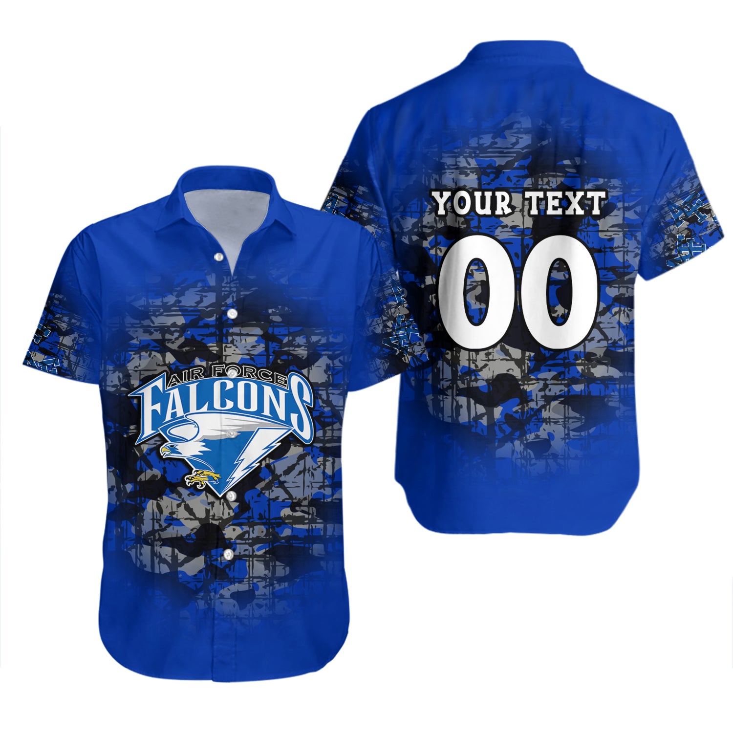Air Force Falcons Hawaiian Shirt Set Camouflage Vintage 2