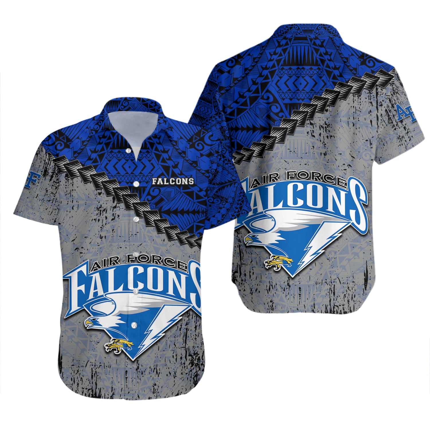 Air Force Falcons Hawaiian Shirt Set Grunge Polynesian Tattoo 2