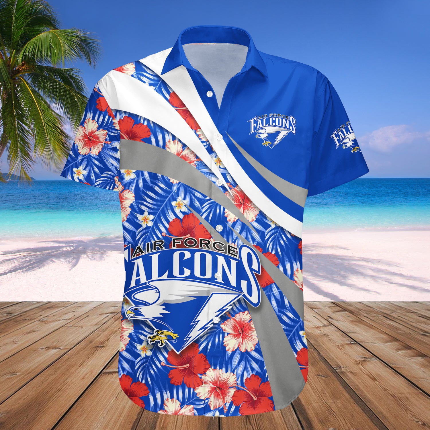 Air Force Falcons Hawaiian Shirt Set Hibiscus Sport Style 1