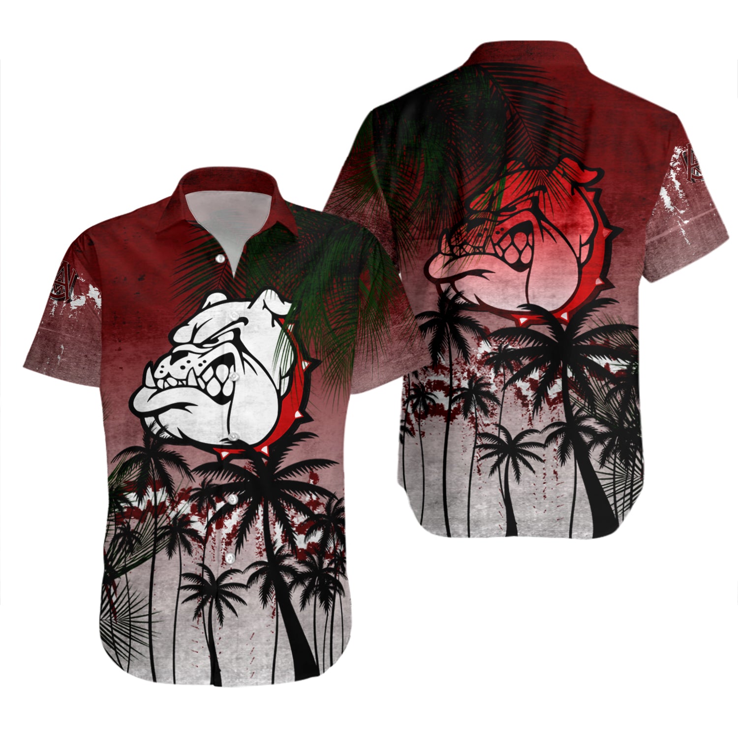 Alabama A&M Bulldogs Hawaiian Shirt Set Coconut Tree Tropical Grunge 2