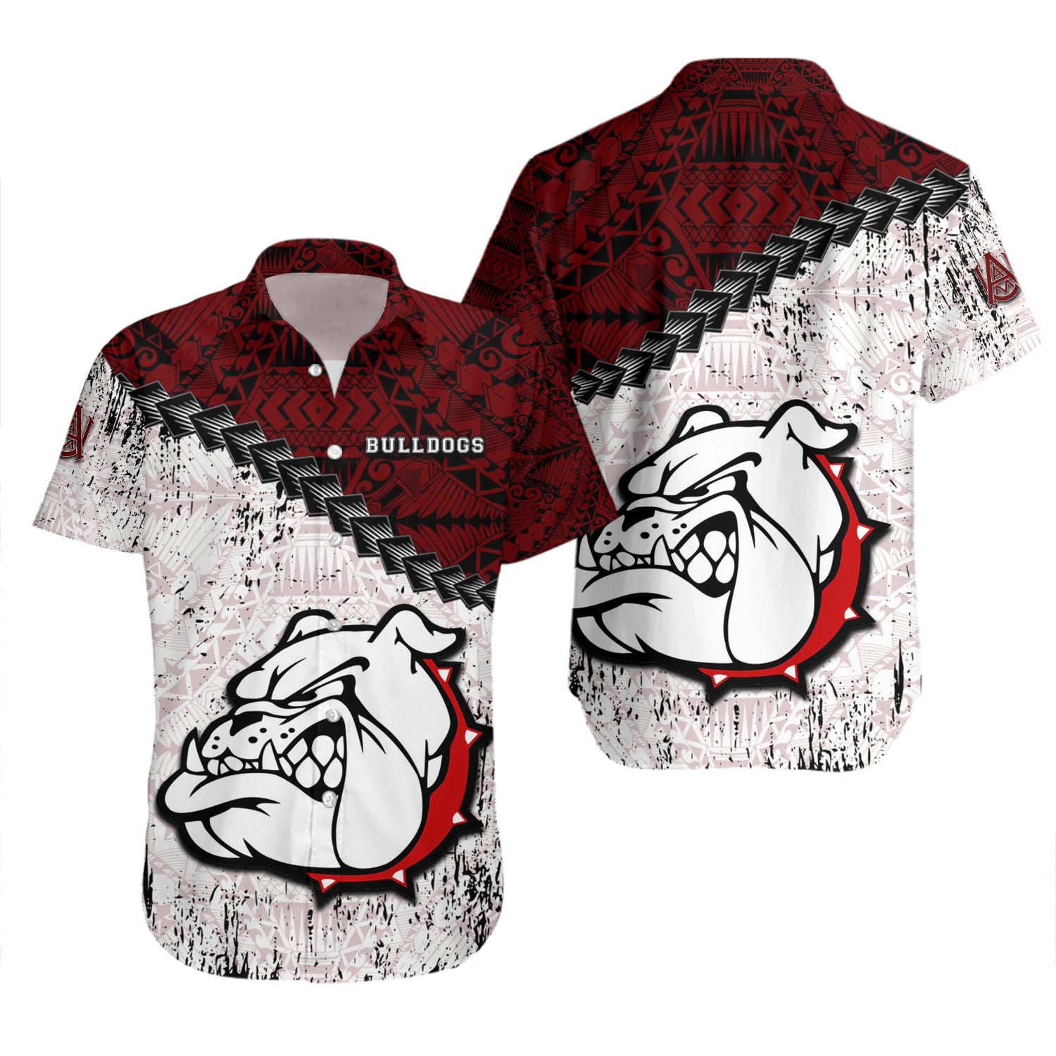 Alabama A&M Bulldogs Hawaiian Shirt Set Grunge Polynesian Tattoo 2