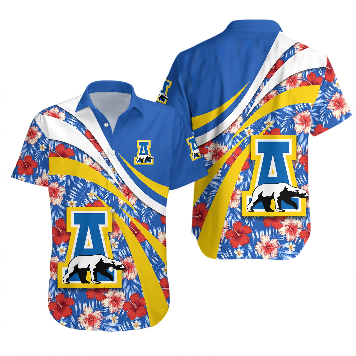 Alaska Nanooks Hawaiian Shirt Set Hibiscus Sport Style 2