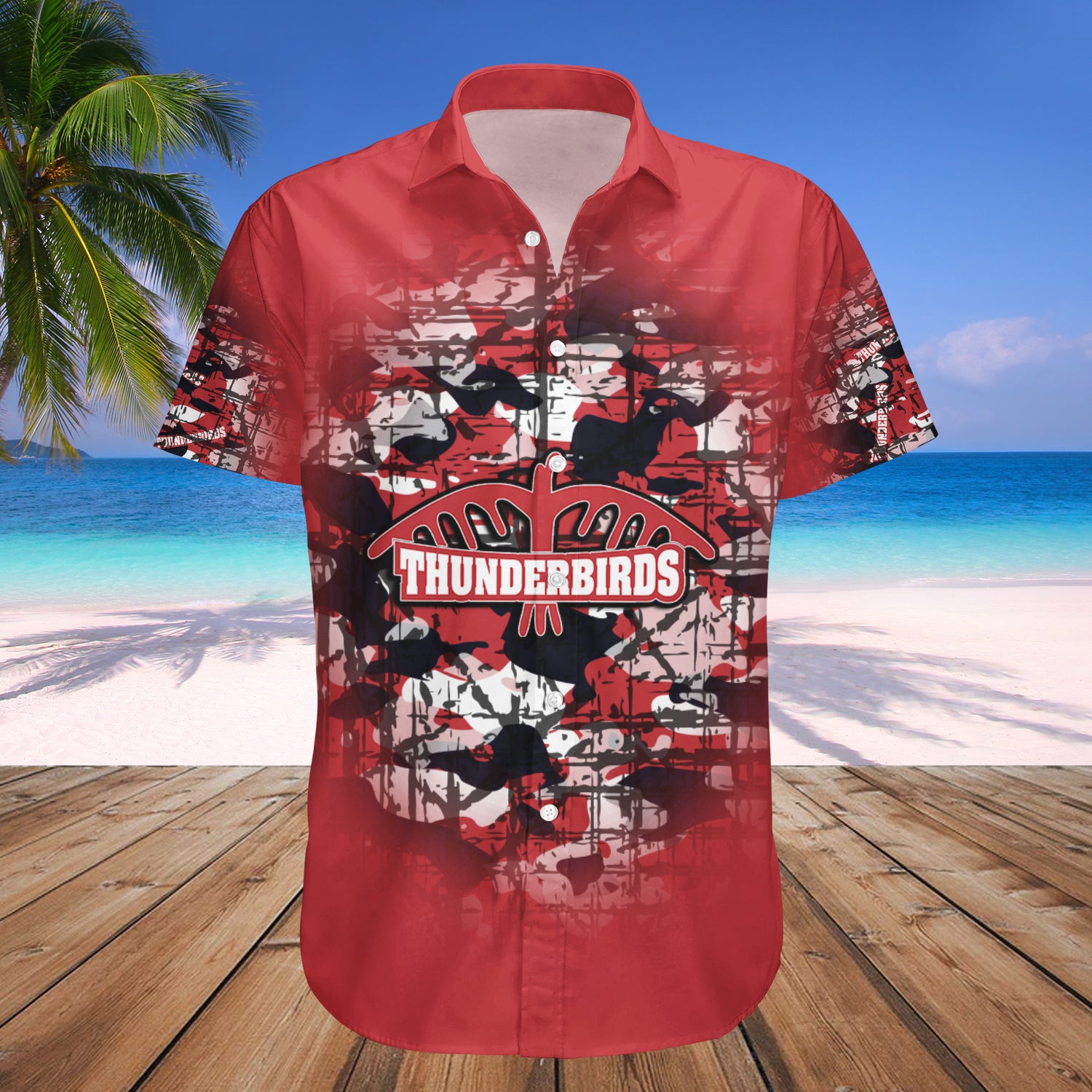 Algoma Thunderbirds Hawaiian Shirt Set Camouflage Vintage - CA CIS 1
