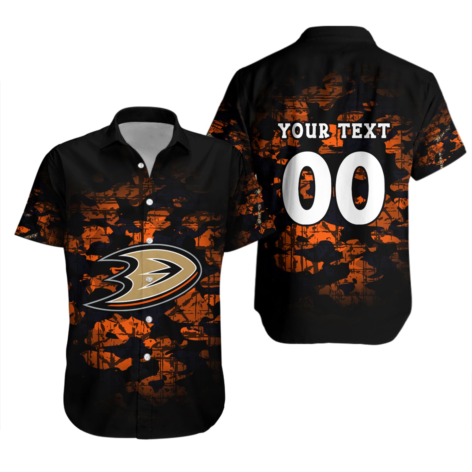 Anaheim Ducks Hawaiian Shirt Set Camouflage Vintage - NHL 2