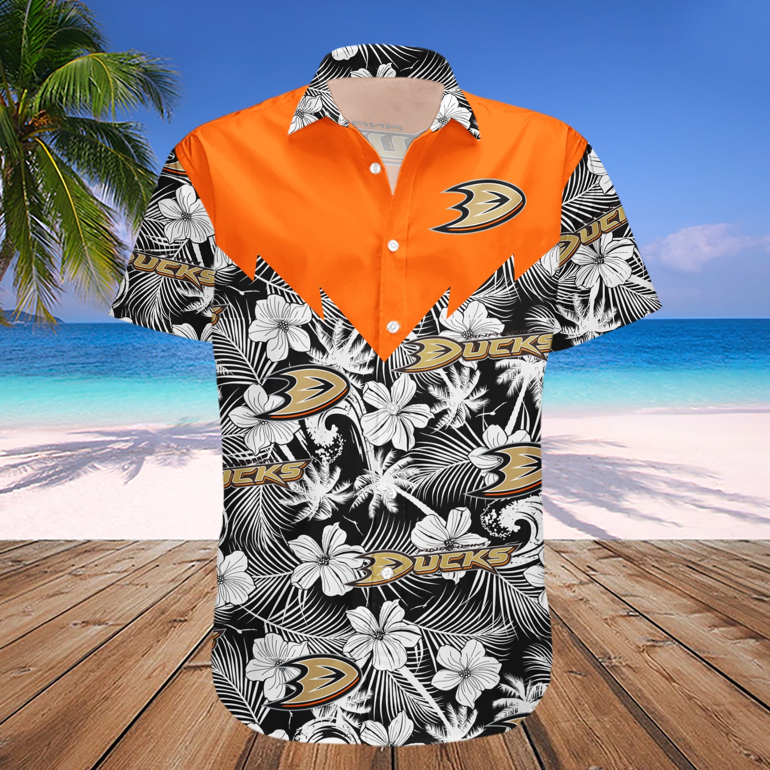 Anaheim Ducks Hawaiian Shirt Set Tropical Seamless- NHL 1