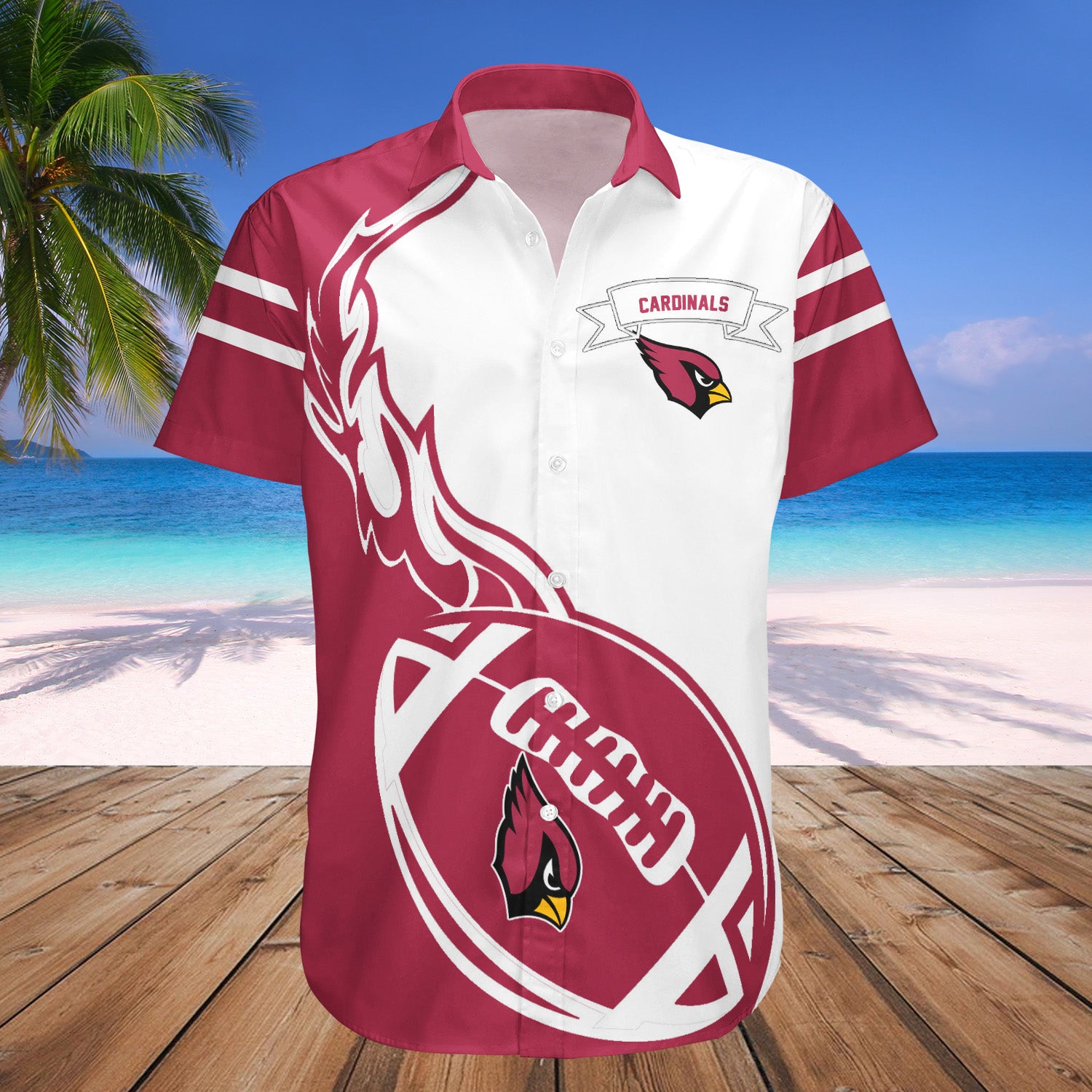 Arizona Cardinals Hawaiian Shirt Set Flame Ball - NFL 1