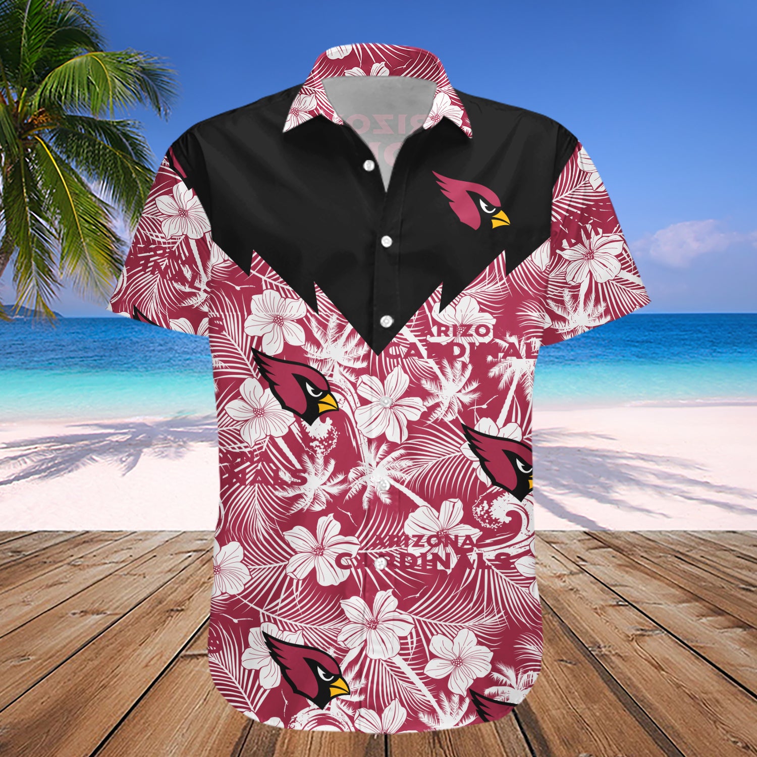 Arizona Cardinals Hawaiian Shirt Set Tropical Seamless- NFL 1