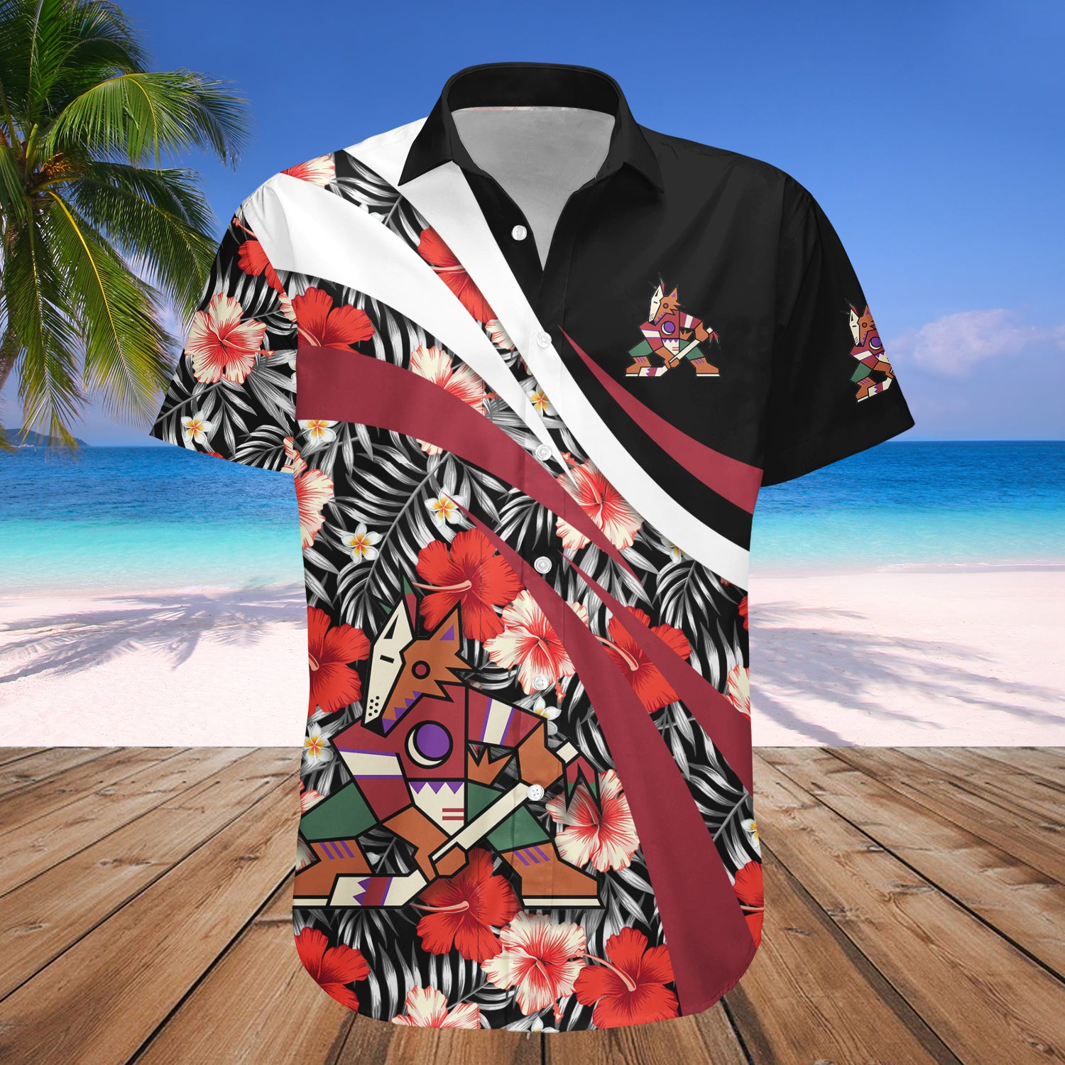 Arizona Coyotes Hawaiian Shirt Set Hibiscus Sport Style - NHL 1
