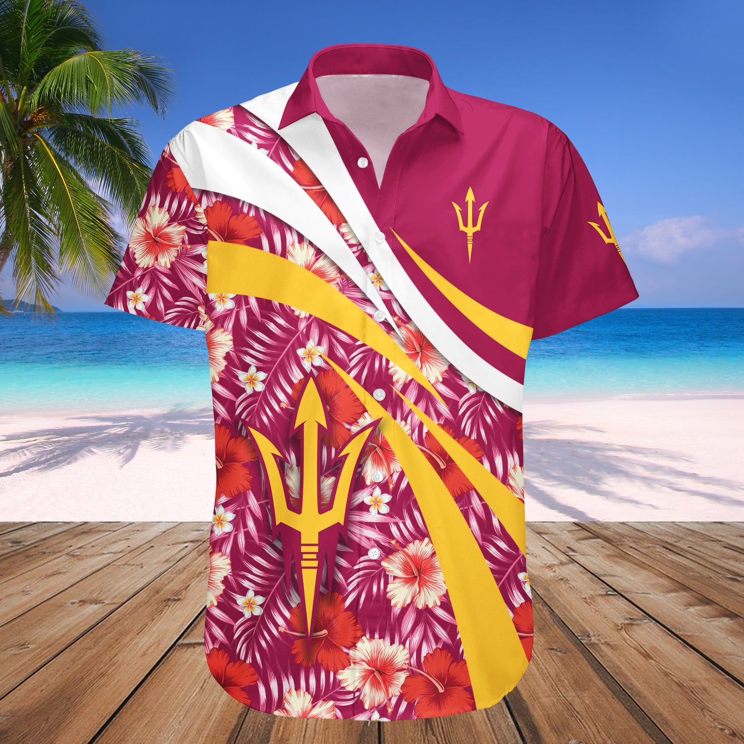 Arizona State Sun Devils Hawaiian Shirt Set Hibiscus Sport Style 1