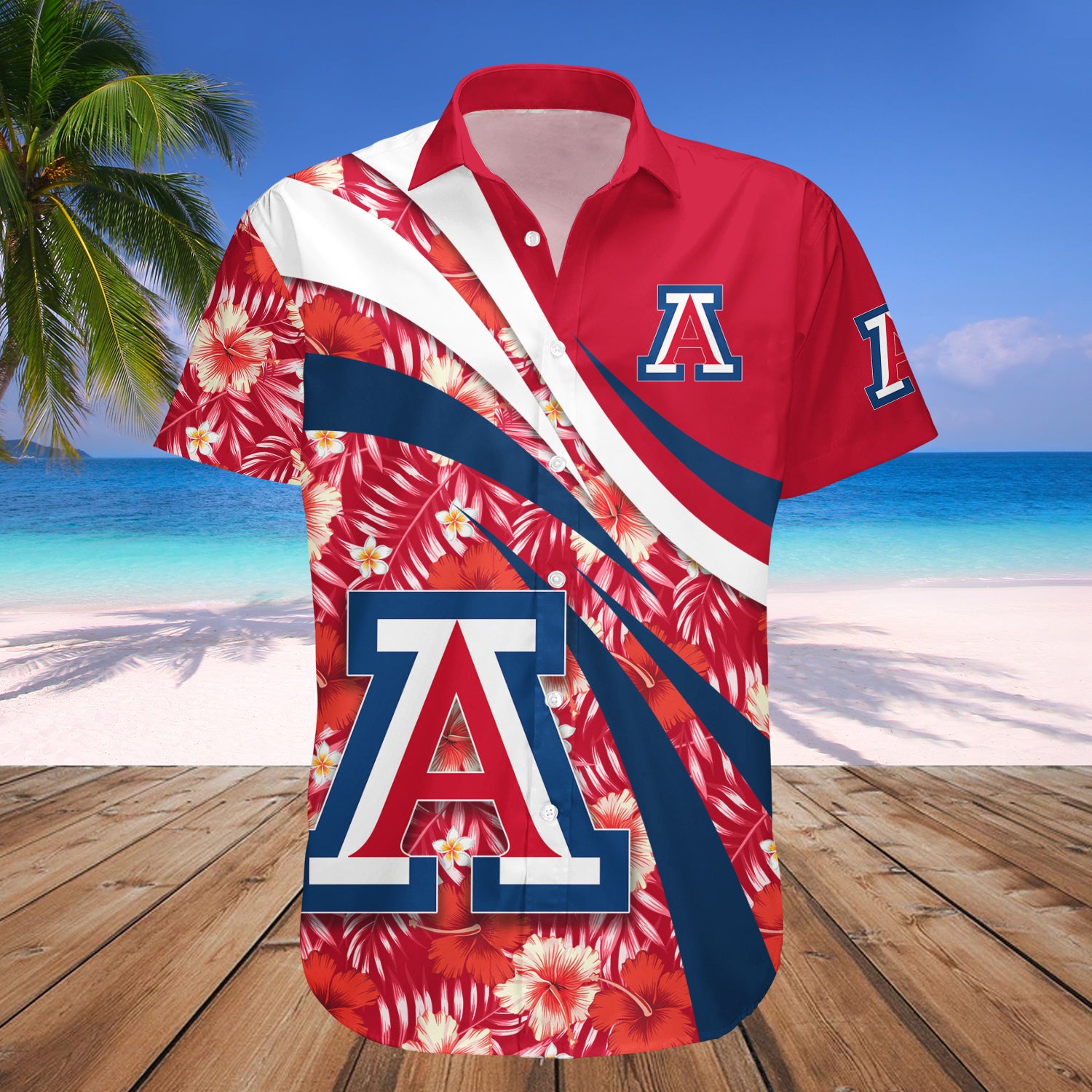 Arizona Wildcats Hawaiian Shirt Set Hibiscus Sport Style 1