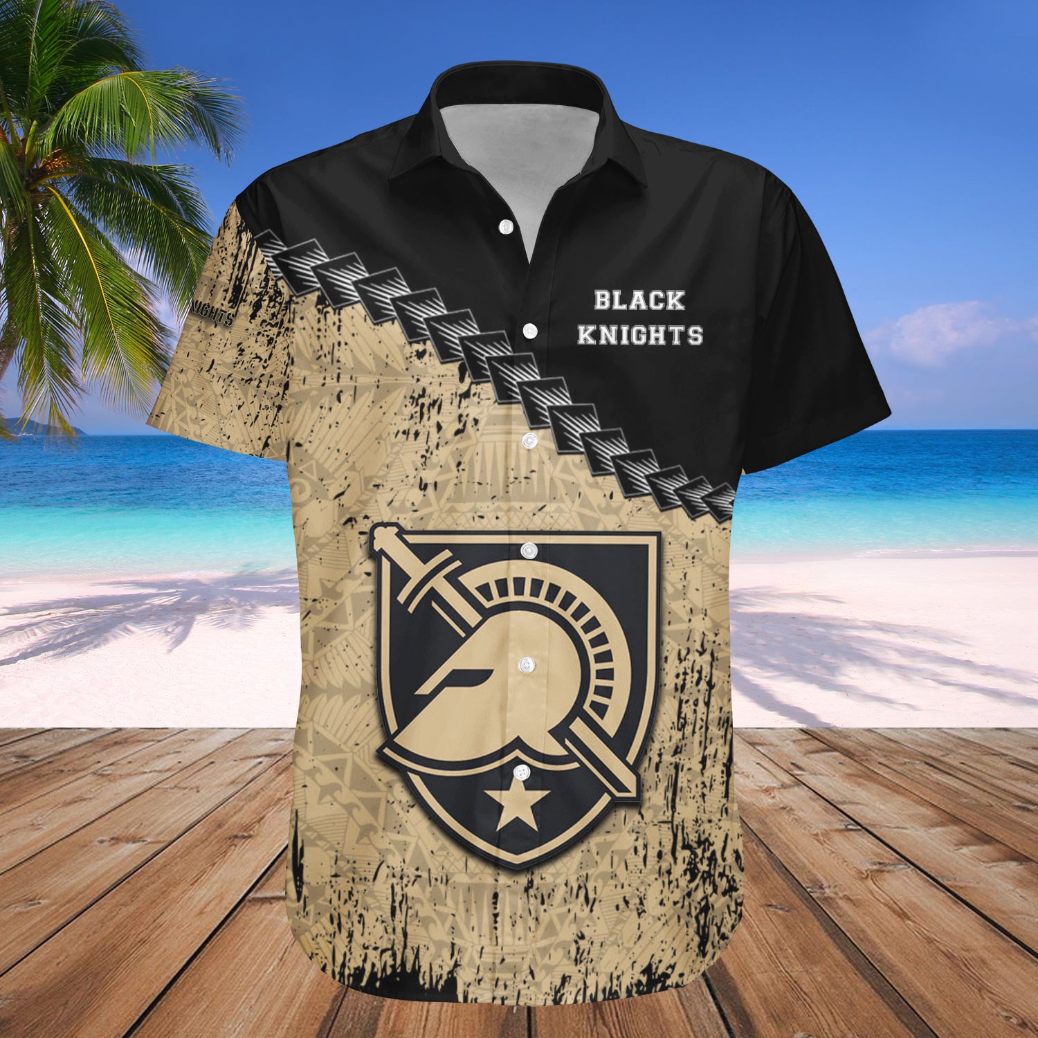 Army Black Knights Hawaiian Shirt Set Grunge Polynesian Tattoo 1