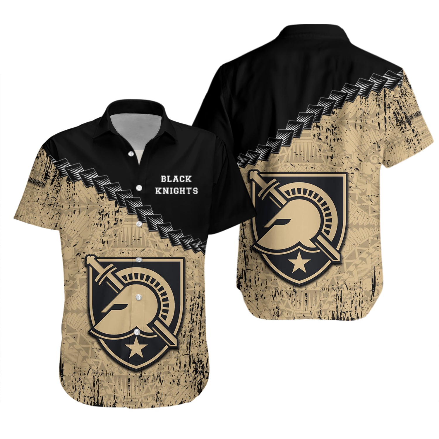 Army Black Knights Hawaiian Shirt Set Grunge Polynesian Tattoo 2